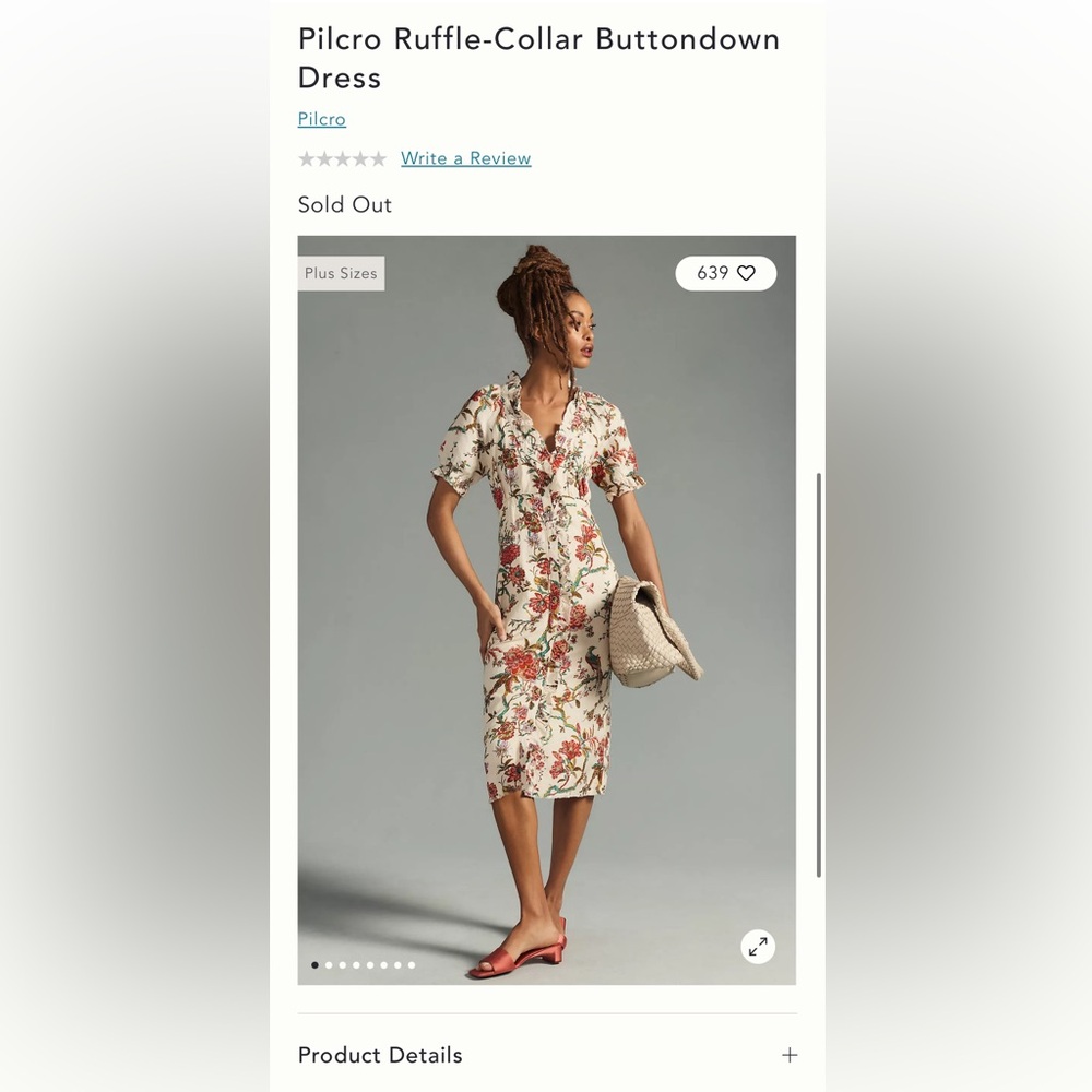 Anthropologie Cream Floral Midi Dress - Picture 5 of 14